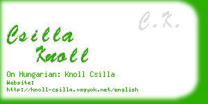 csilla knoll business card